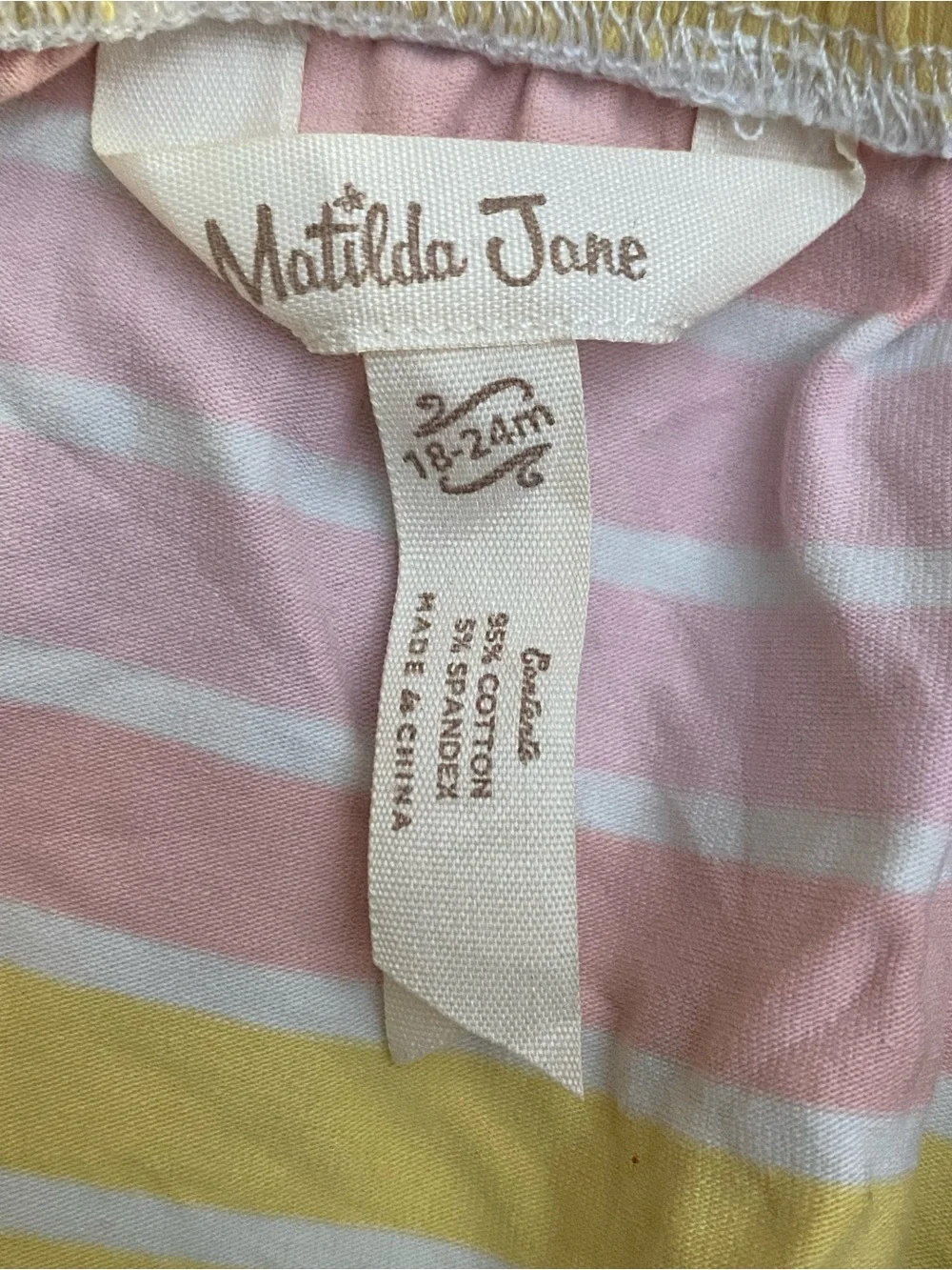 Matilda Jane Toddler Ruffle Pastel Stripe Bloomers/Diaper Cover Size 18/24m